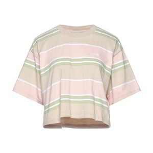 NWT obey cropped pink strip shirt